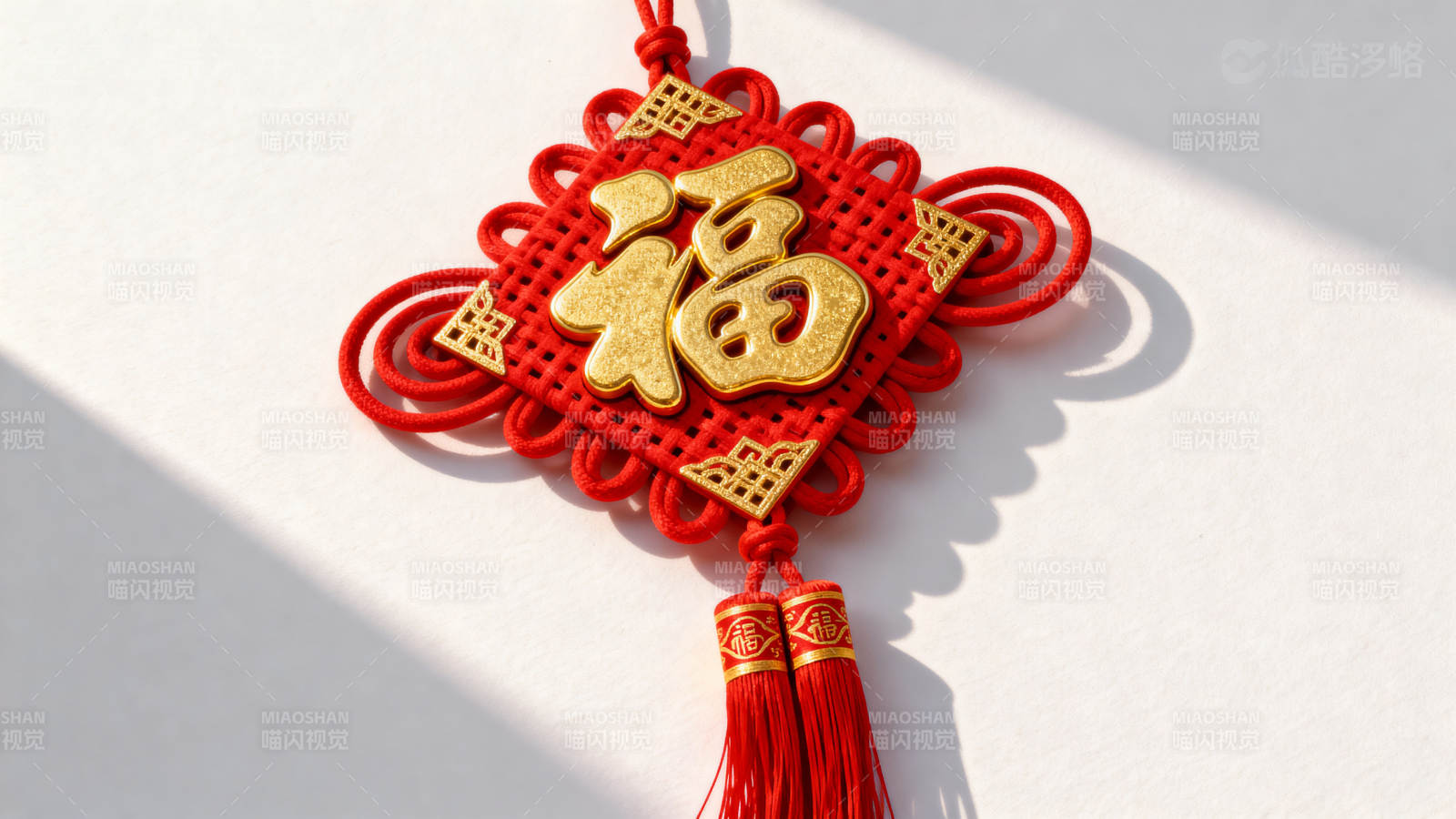 红绳金福中国结挂饰图片