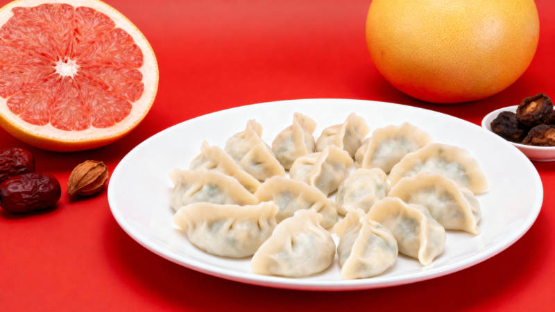 红柚饺子迎新春图片