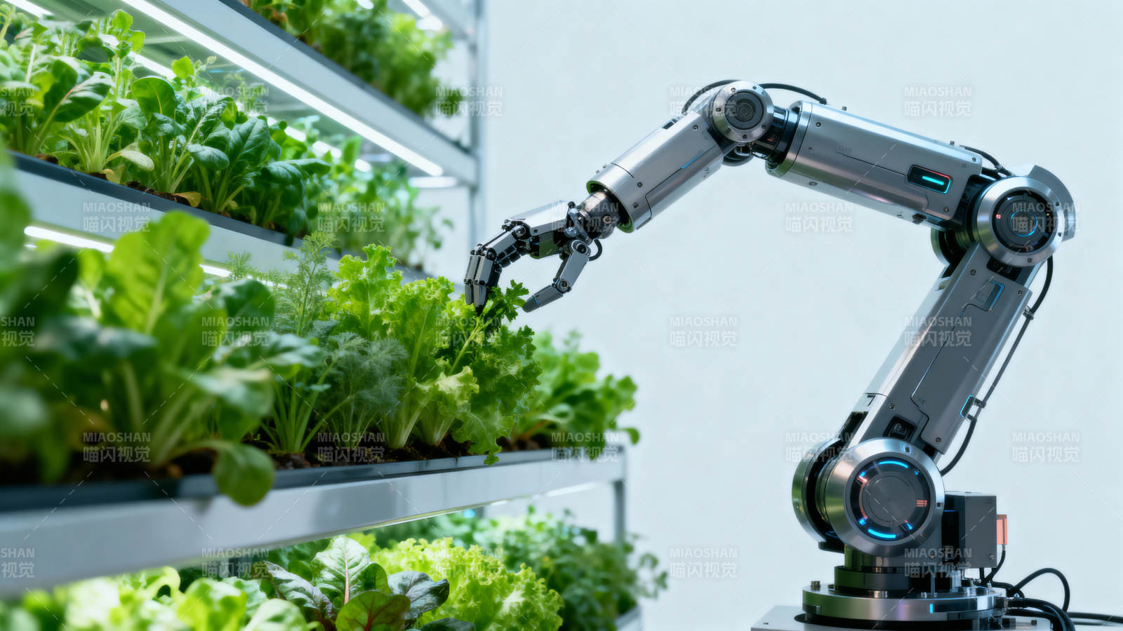 智能机器人照料垂直农场绿植图片