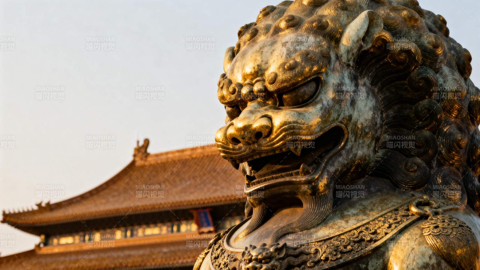 故宫铜狮守护紫禁城图片