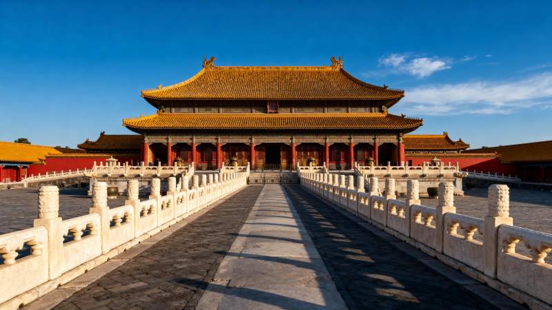 故宫太和殿 金碧辉煌映蓝天图片