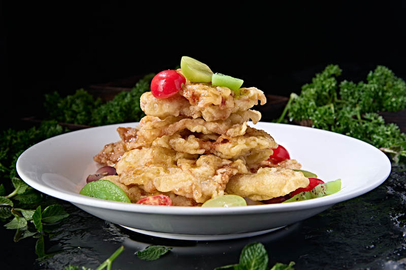 传统东北名菜糖醋干炸锅包肉图片