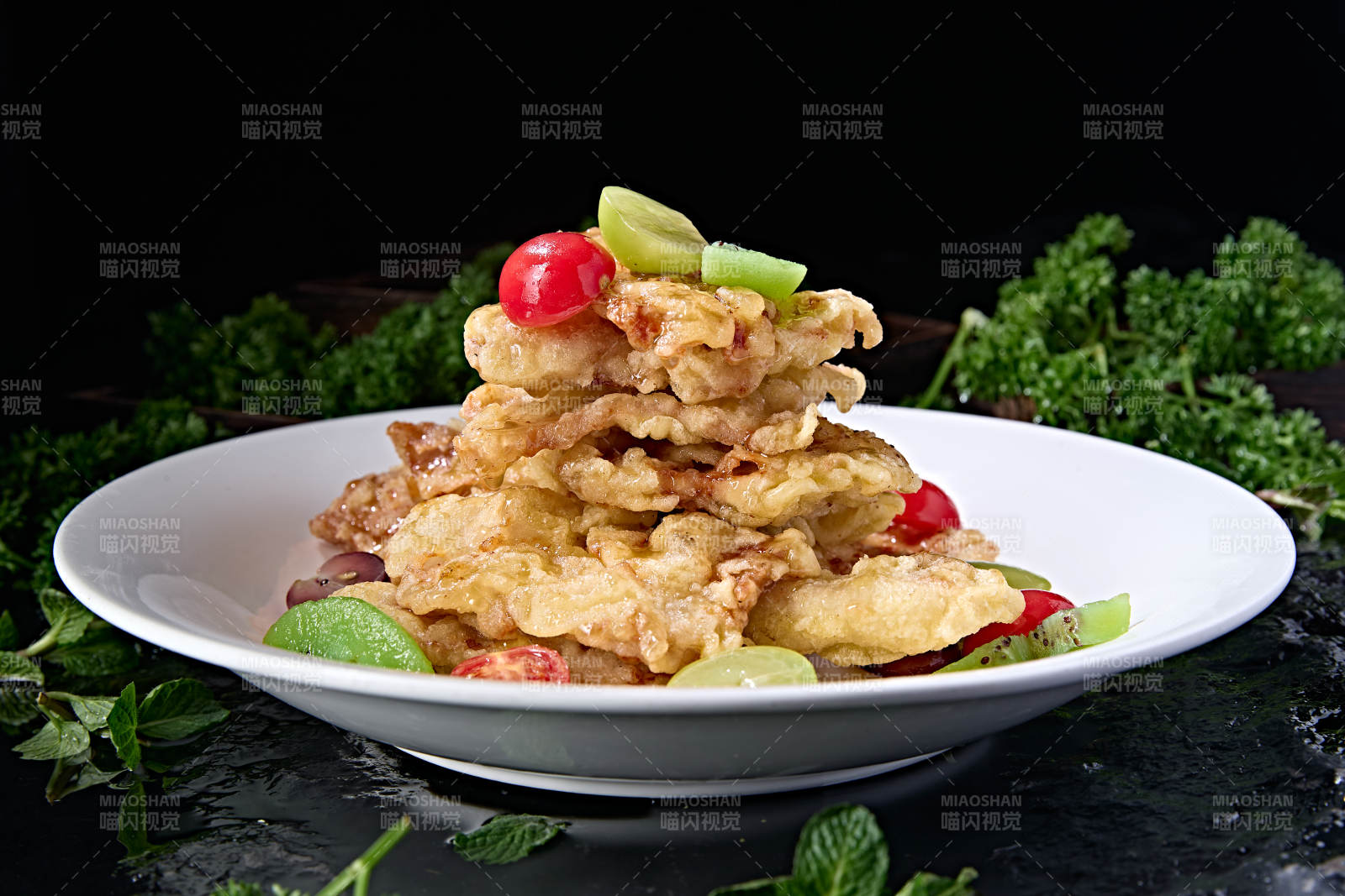 传统东北名菜糖醋干炸锅包肉图片