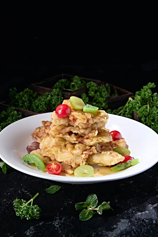 传统东北名菜糖醋干炸锅包肉图片