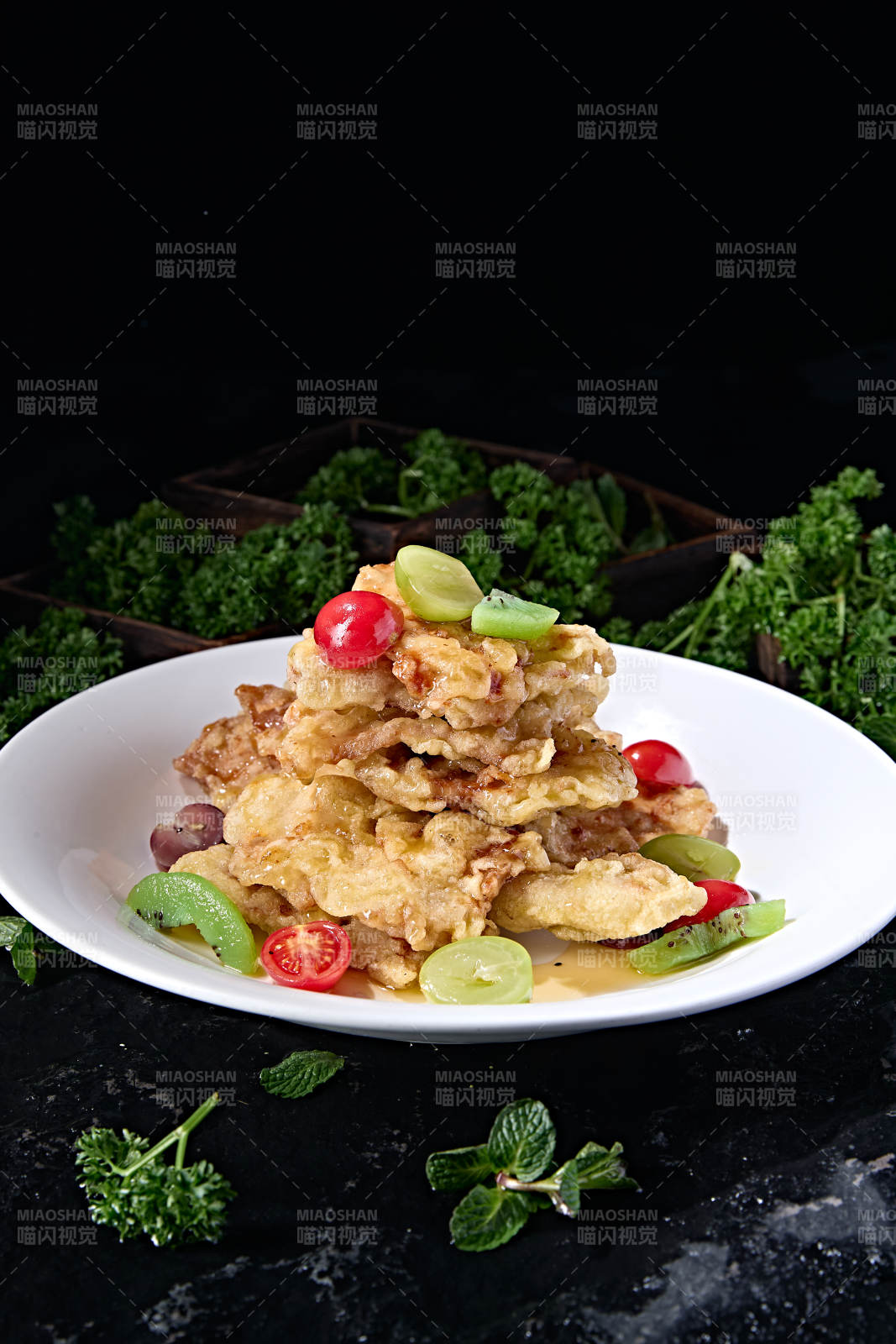 传统东北名菜糖醋干炸锅包肉图片