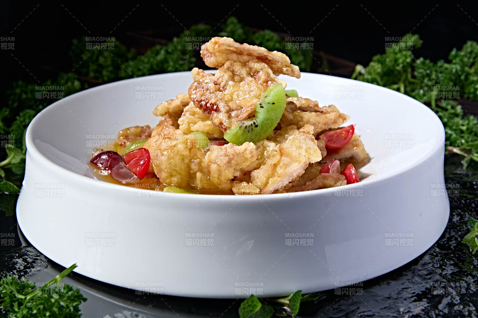 传统东北名菜糖醋干炸肉图片