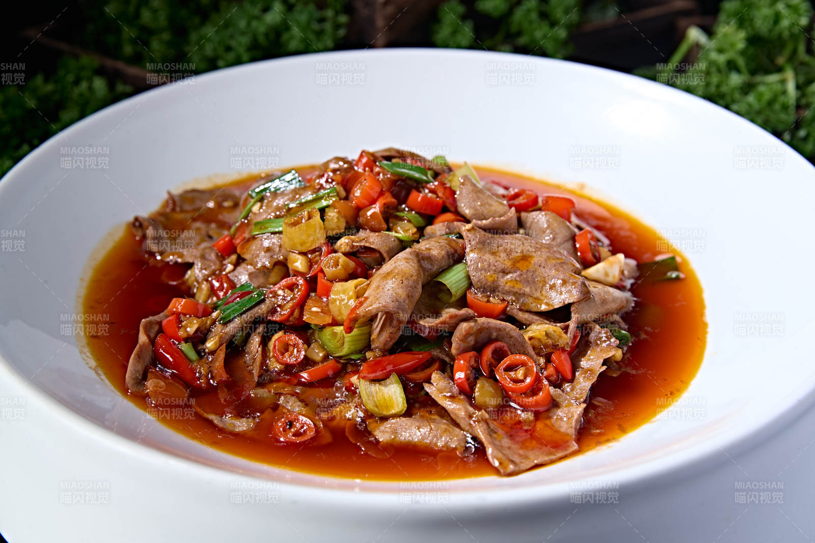 美味湘菜爆辣双椒煨大刀猪肝片图片