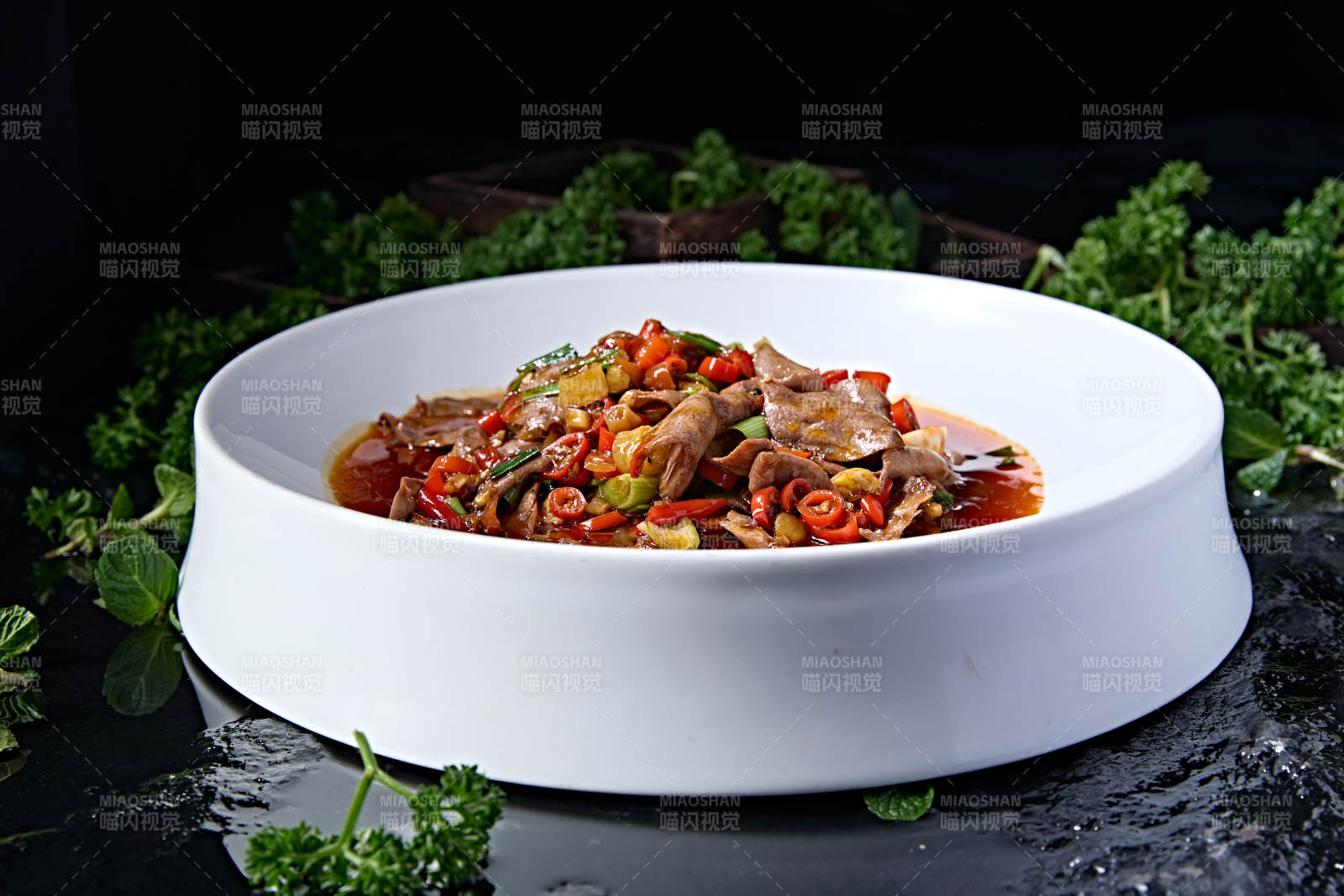 美味湘菜爆辣双椒煨大刀猪肝片图片