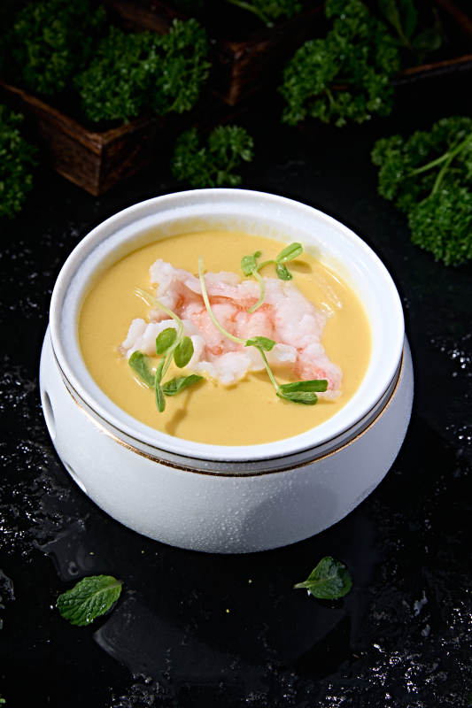 鲜豆糜豆糊豆苗烫鲜虾仁图片