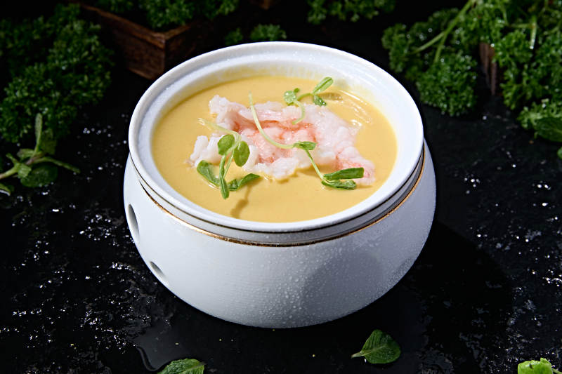 鲜豆糜豆糊豆苗烫鲜虾仁图片