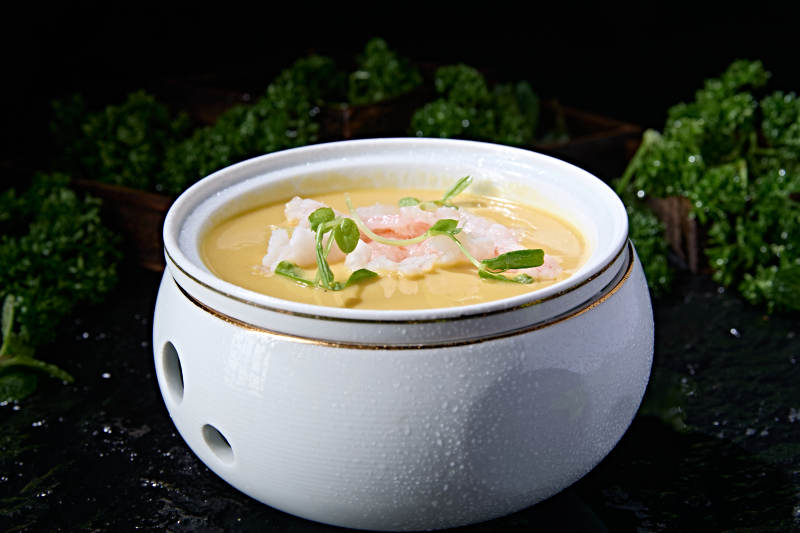 鲜豆糜豆糊豆苗烫鲜虾仁图片