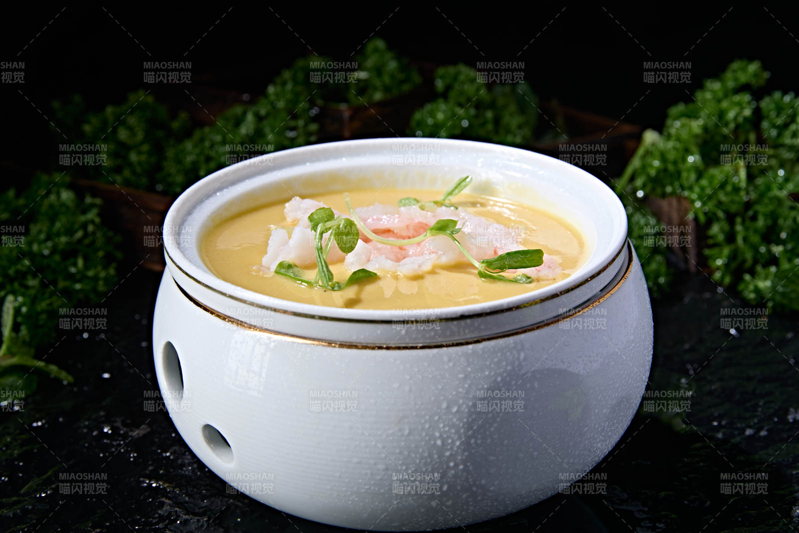 鲜豆糜豆糊豆苗烫鲜虾仁图片