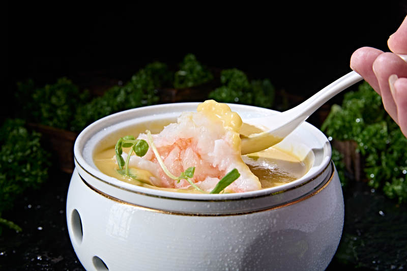 鲜豆糜豆糊豆苗烫鲜虾仁图片