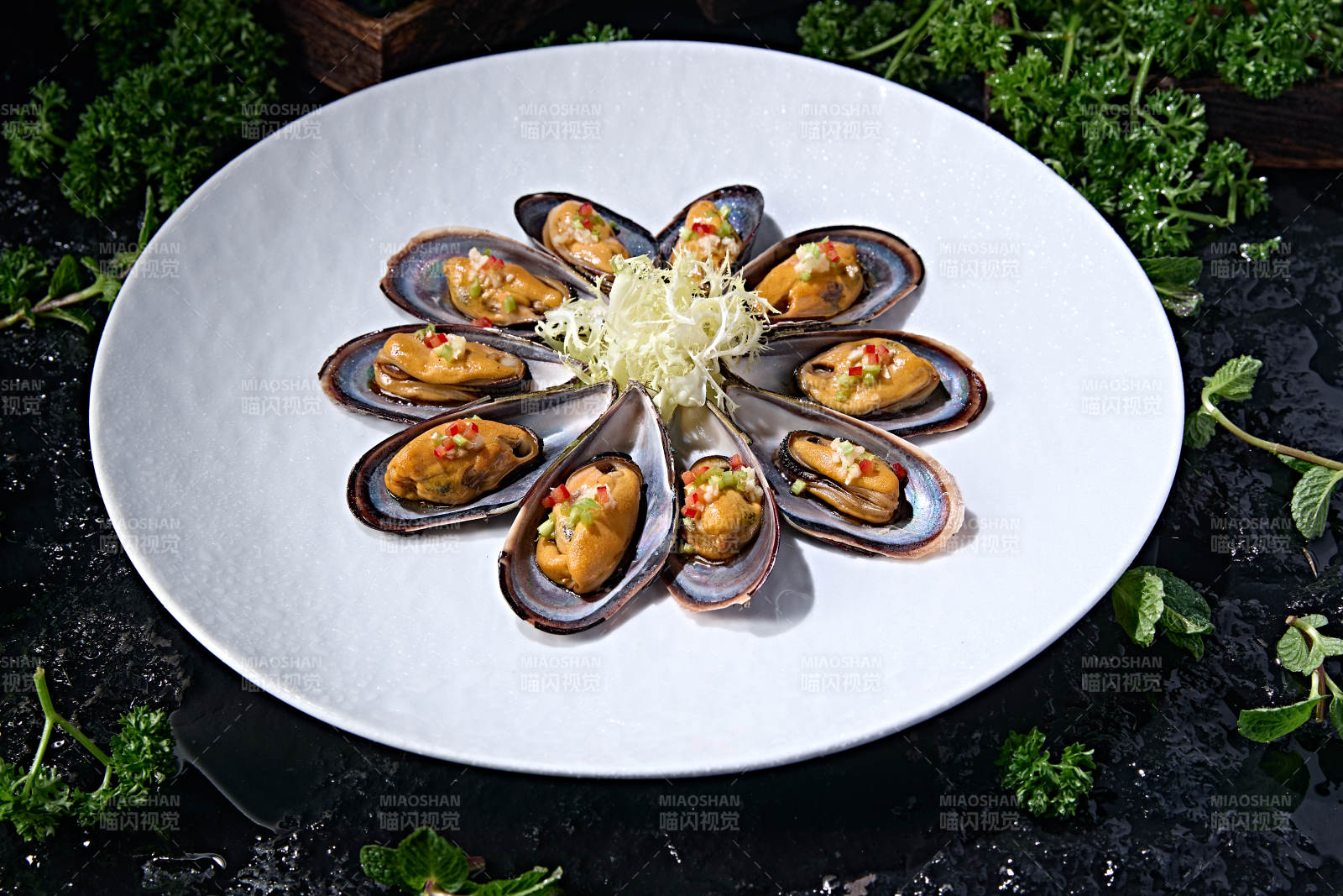 美味海鲜香蒸青口贝淡菜图片