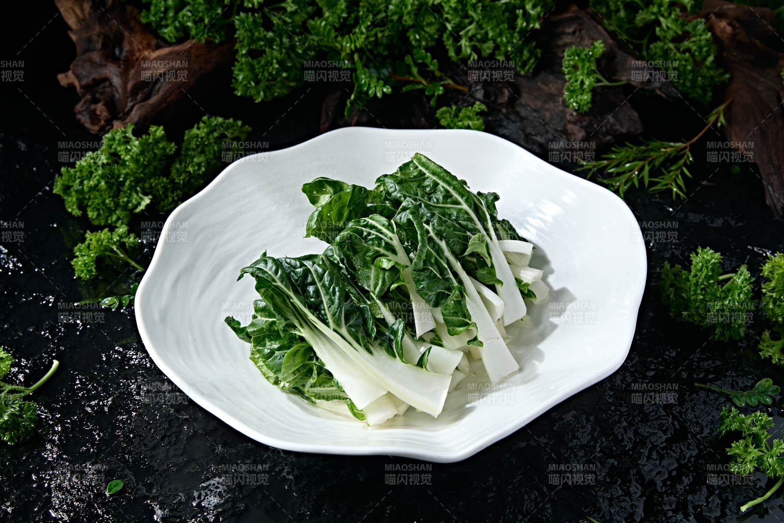 蒜子米椒素炒奶白菜小白菜图片