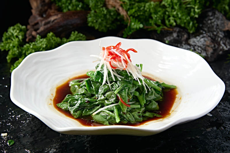 酒店清淡开胃清炒时蔬根茎冰草图片