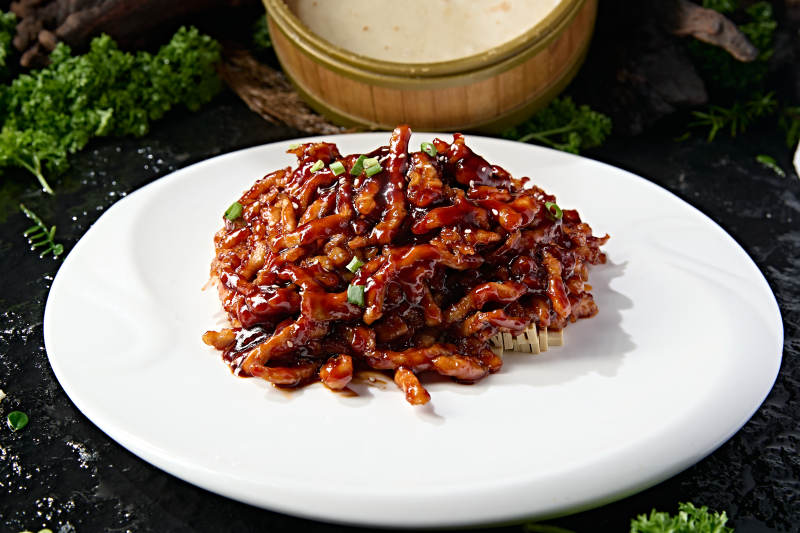 京味小炒京酱肉丝配卷饼图片