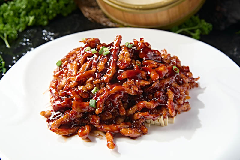 京味小炒京酱肉丝配卷饼图片