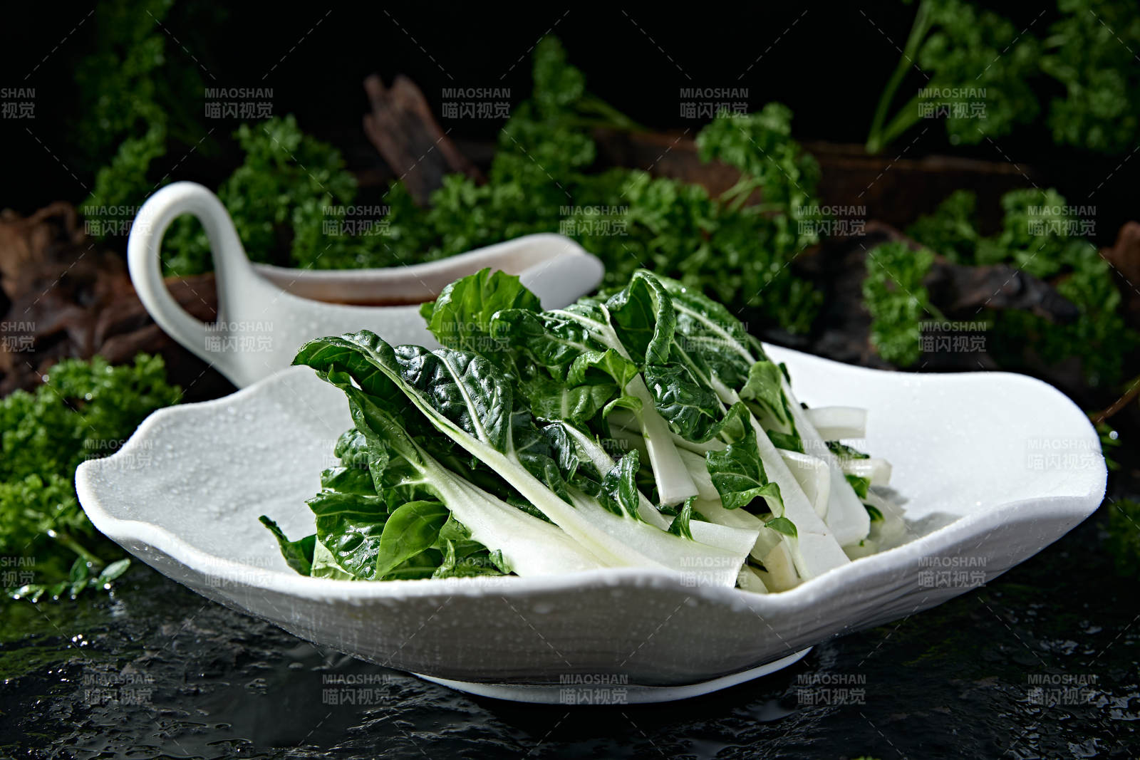 蒜子米椒素炒奶白菜小白菜图片