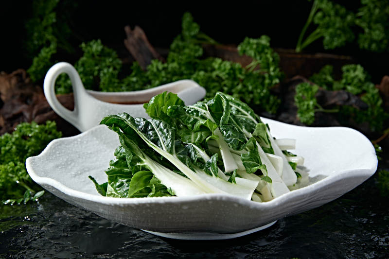 蒜子米椒素炒奶白菜小白菜图片