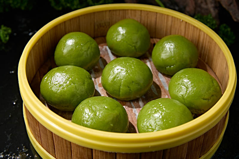 艾草青团青绿色糯米团图片