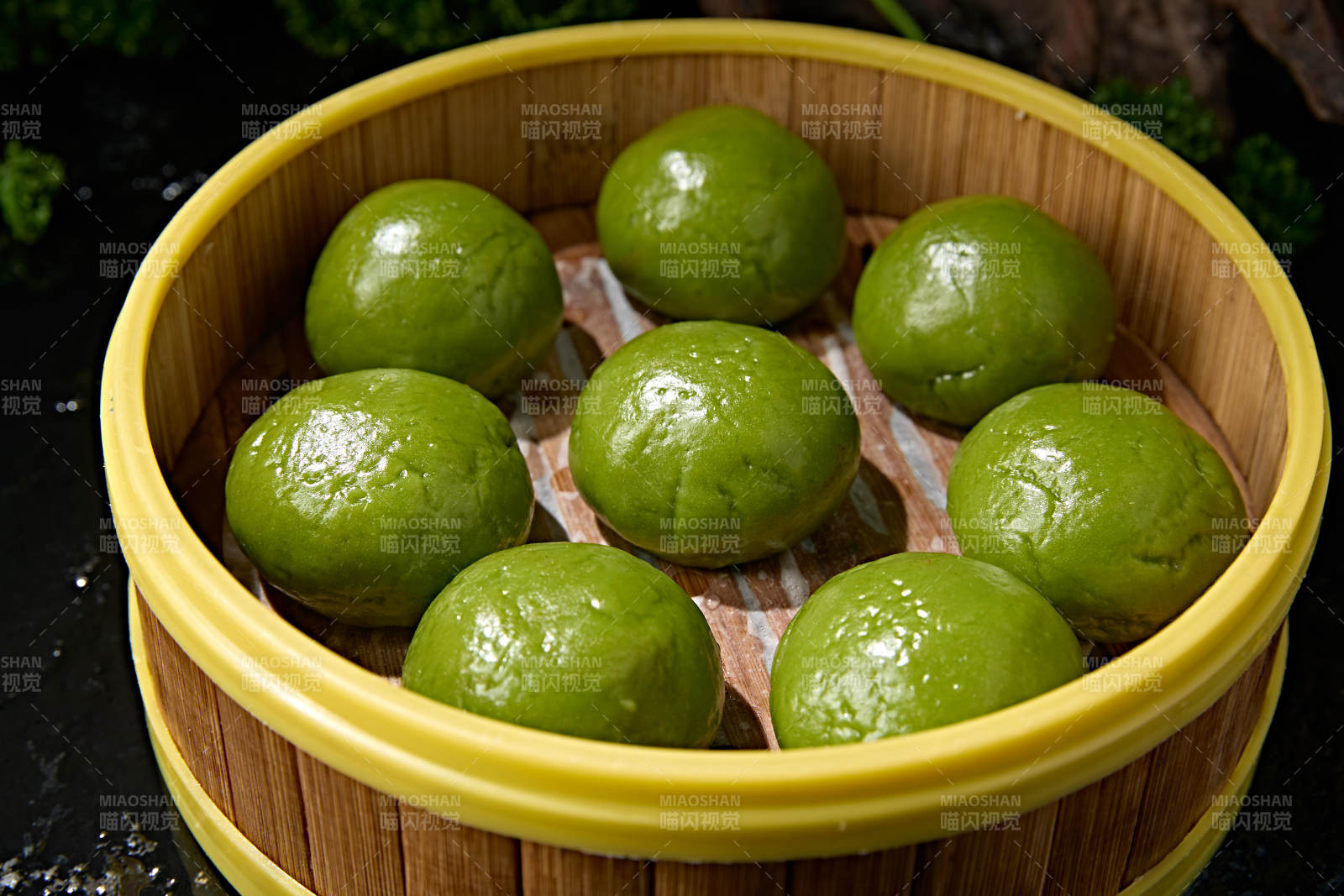 艾草青团青绿色糯米团图片