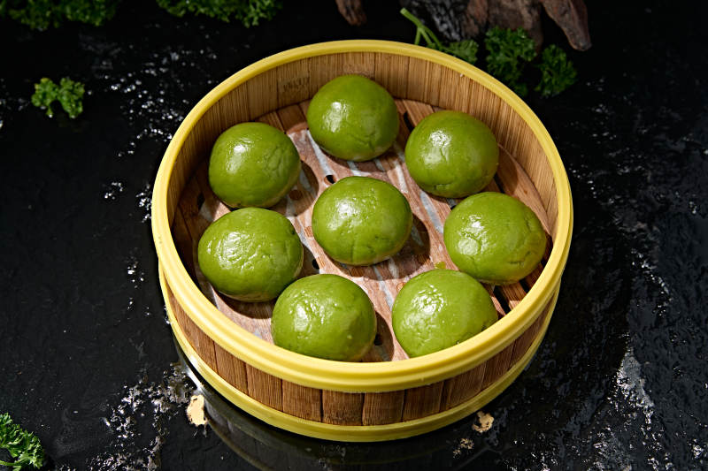 艾草青团青绿色糯米团图片