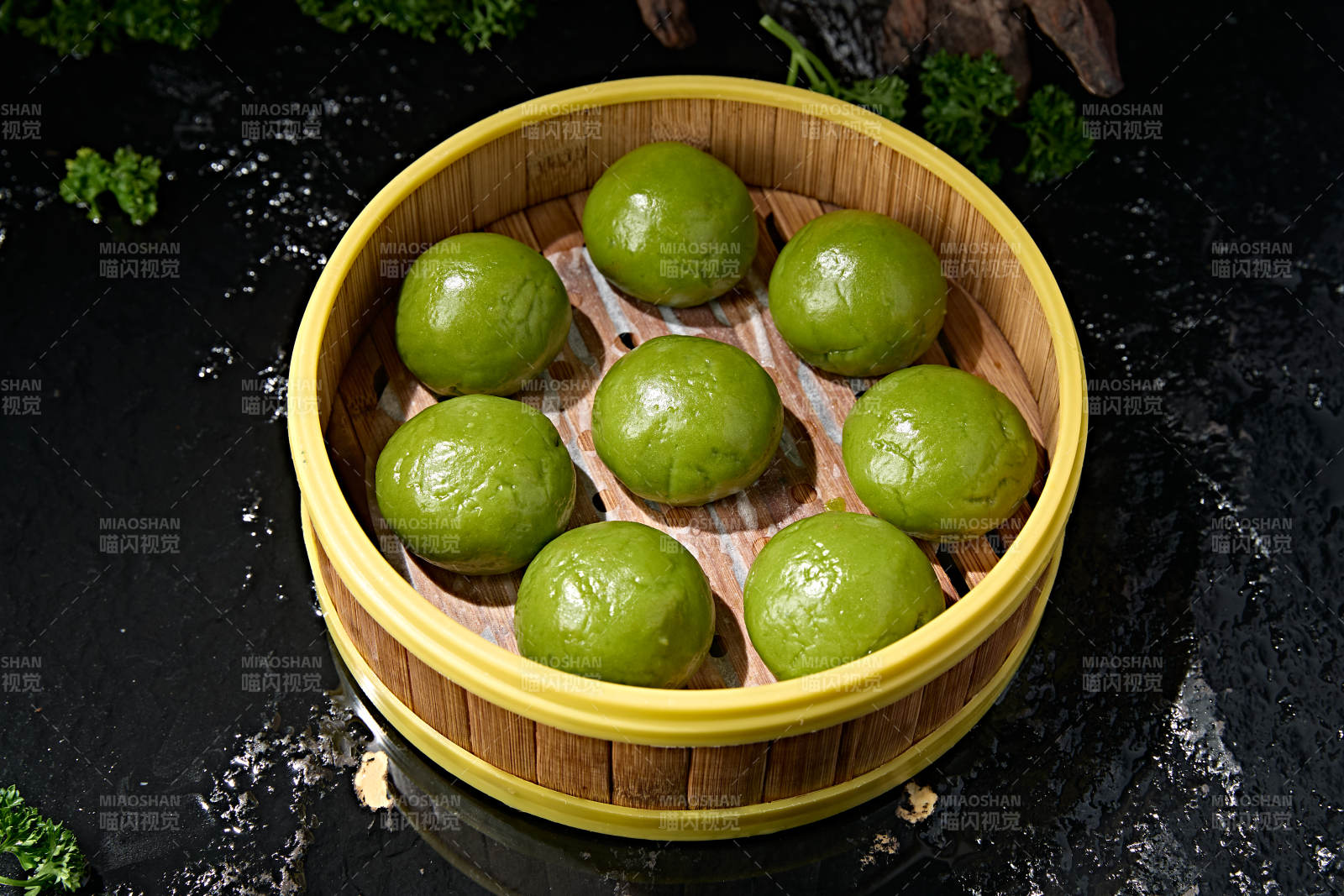 艾草青团青绿色糯米团图片