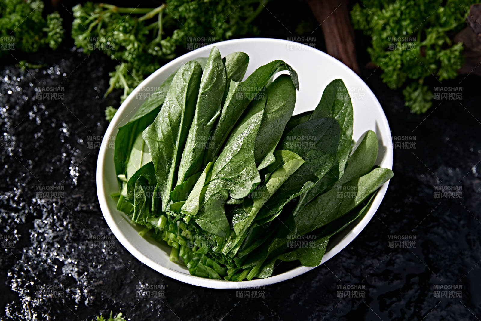 火锅涮菜食材新鲜绿叶菠菜图片