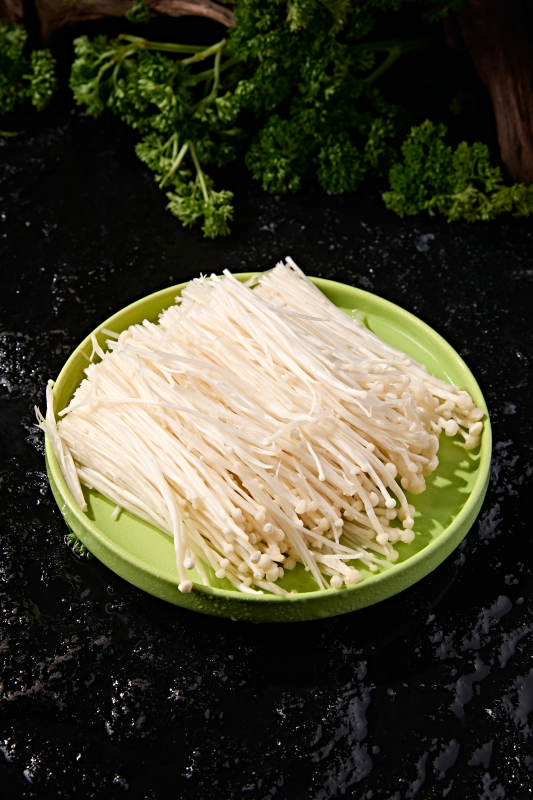 火锅涮煮食用菌食材新鲜整捆金针菇图片