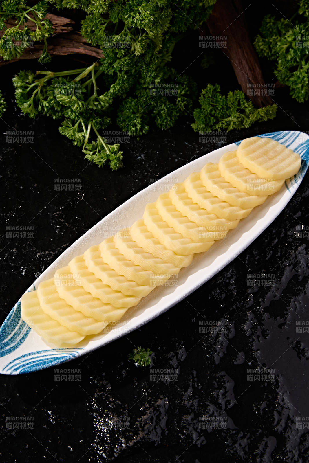 火锅涮煮根茎素菜食材鲜土豆片图片