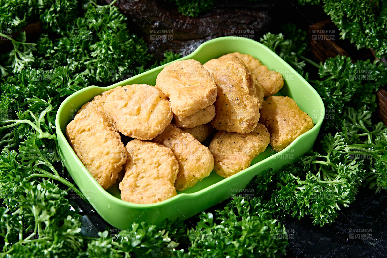 火锅食材油炸黑椒鸡块图片