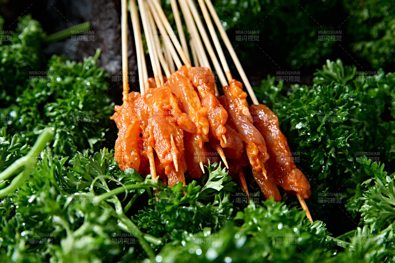 串串火锅食材奥尔良里脊肉串图片