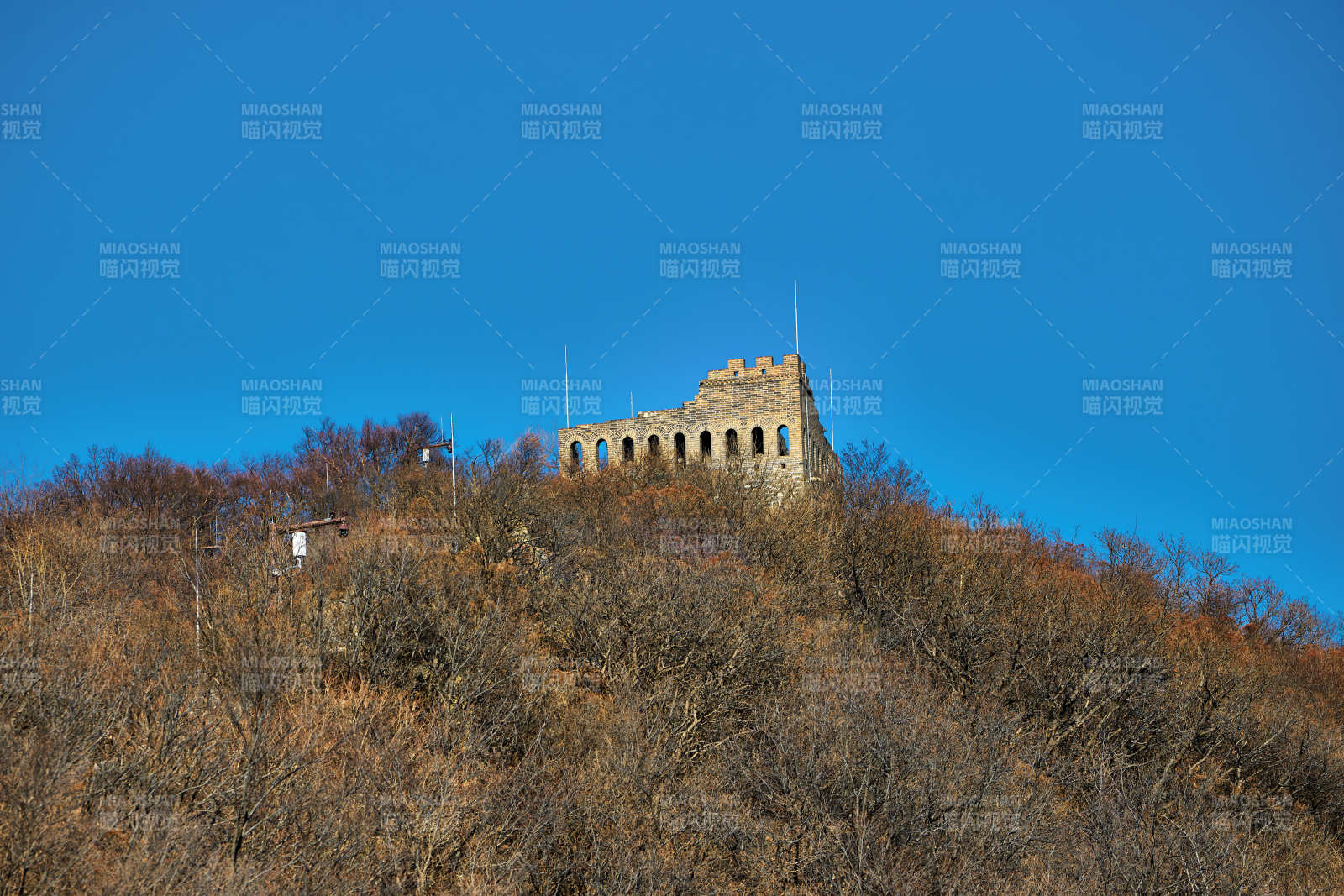 北京延庆区四海镇火焰山拍摄的九眼楼长城图片