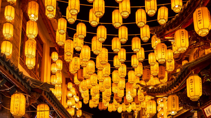 灯笼夜市 古韵流光图片