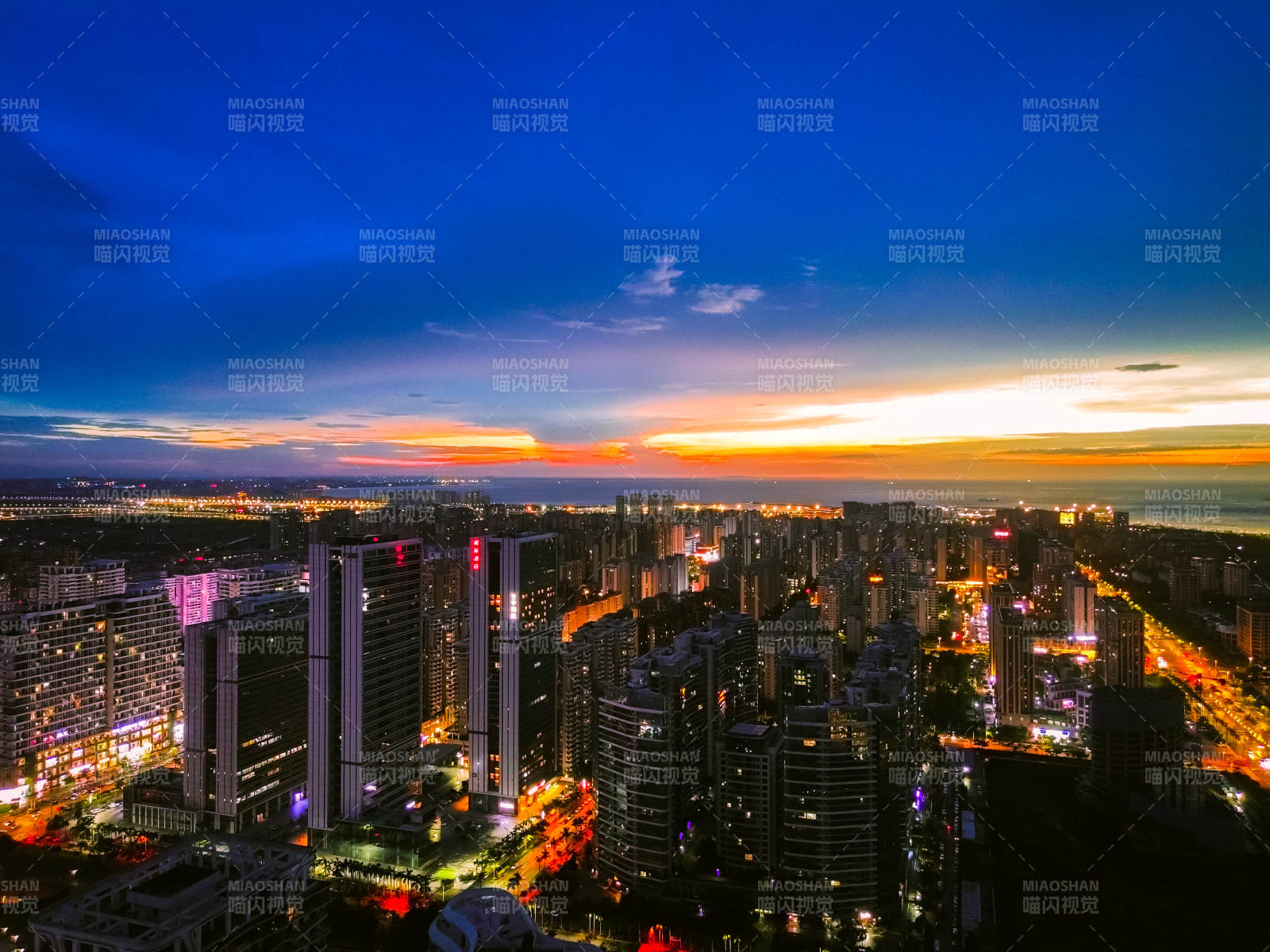 城市夜景 灯火辉煌映天际图片