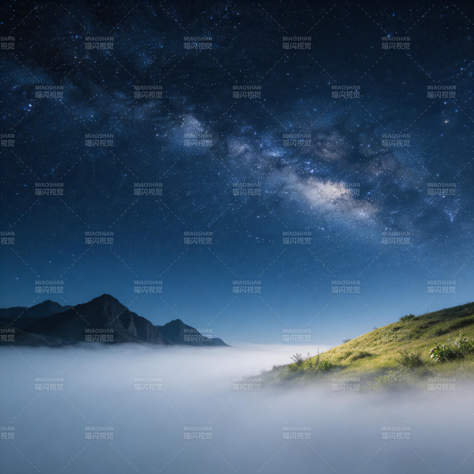 星河云海 山夜如梦图片