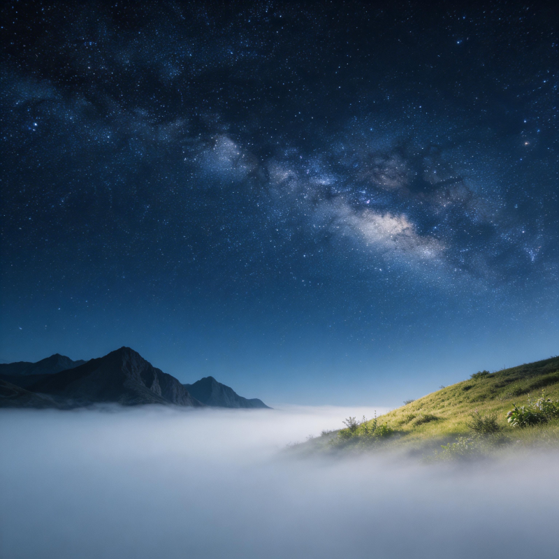 星河云海 山夜如梦图片