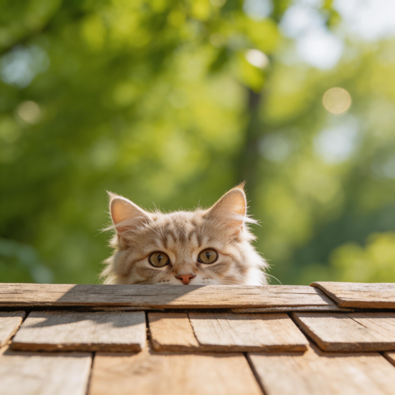 屋顶上的好奇小猫图片