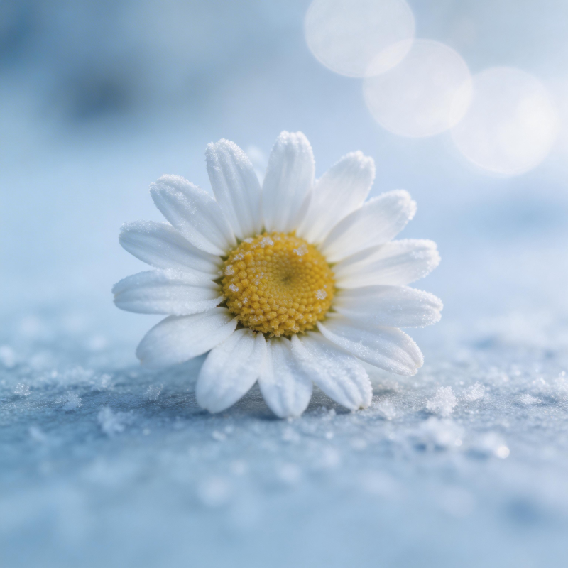 雪中雏菊 静谧绽放图片