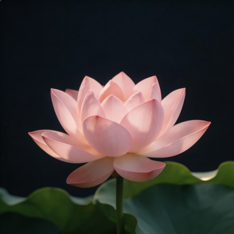 粉莲静绽 暗夜生香图片