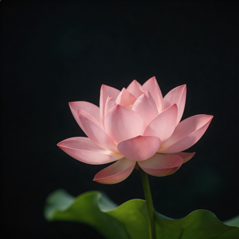 粉莲静绽 暗夜生辉图片