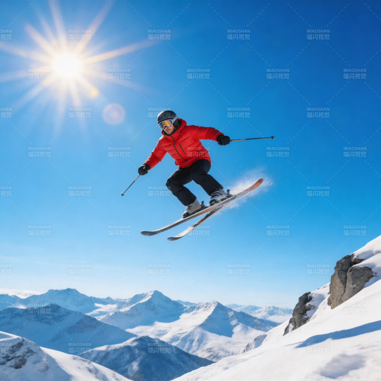 雪上飞人 阳光伴舞图片