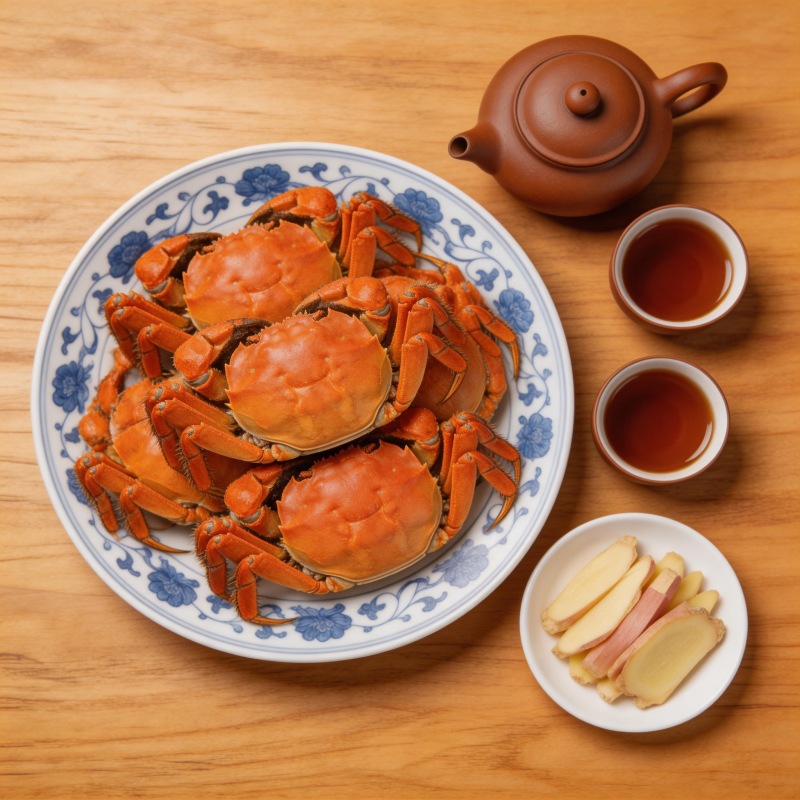 蟹宴配茶 姜佐鲜香图片