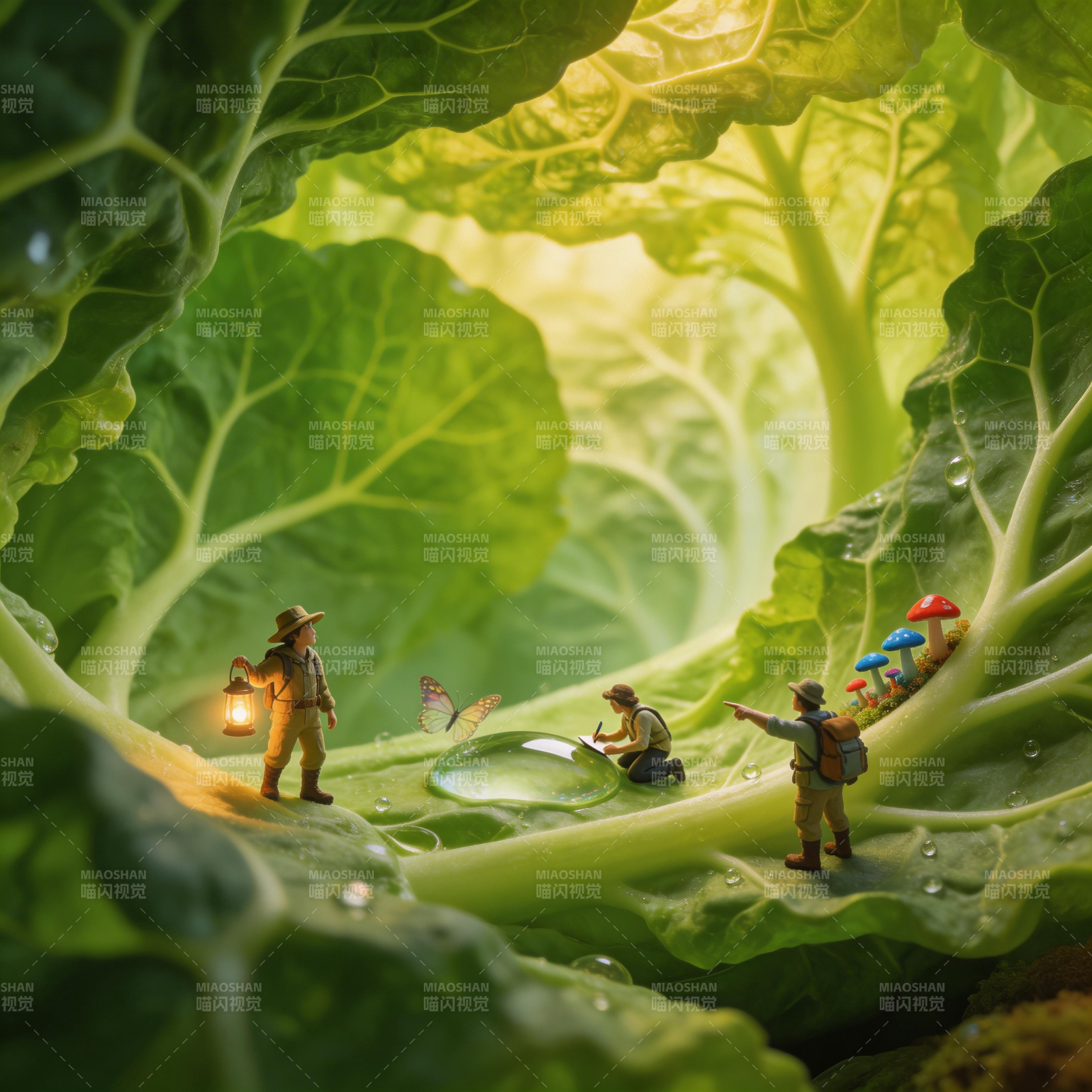 微缩世界 菜叶间的探险者图片