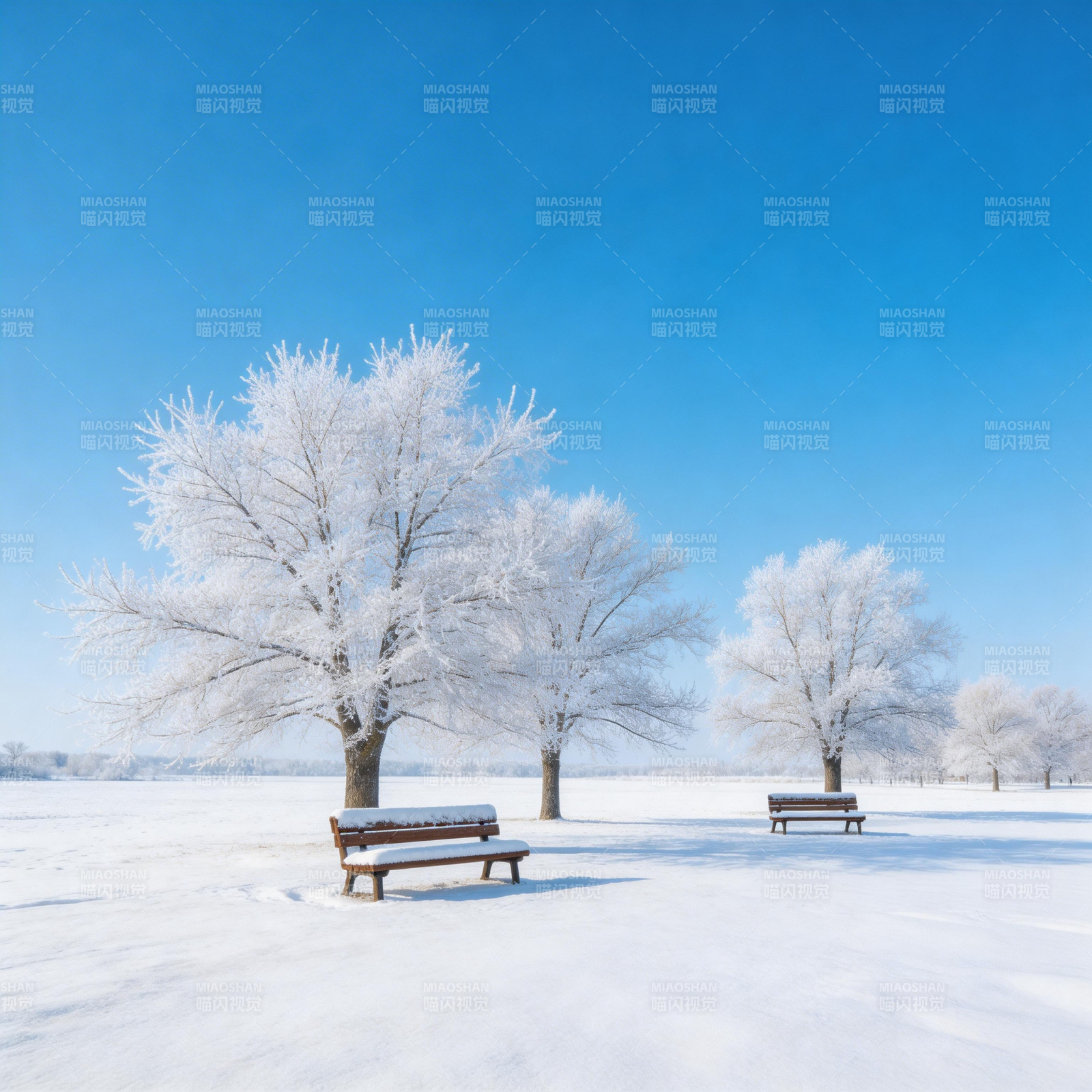 雪覆枝桠 静坐听冬语图片