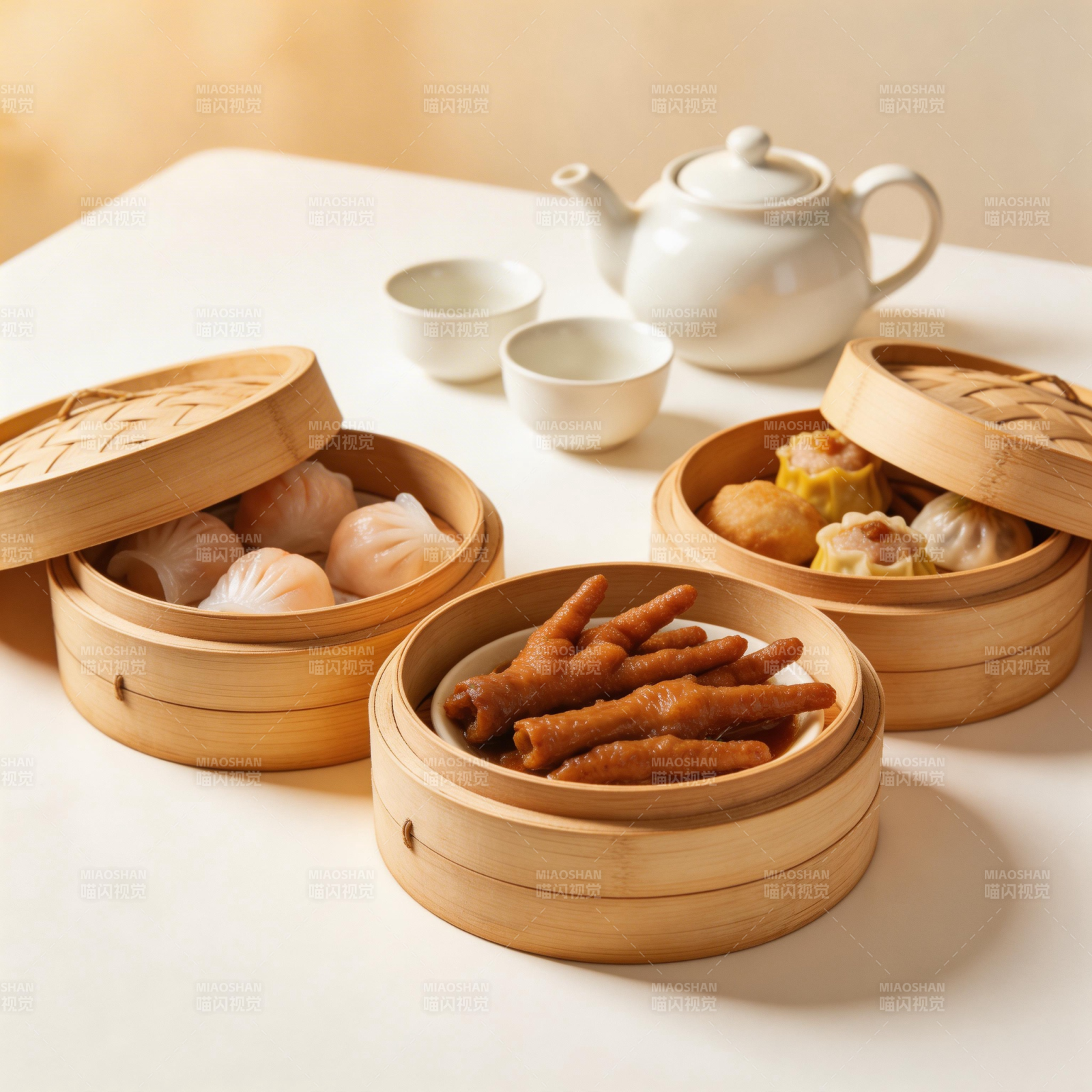 竹笼蒸点 茶韵飘香图片