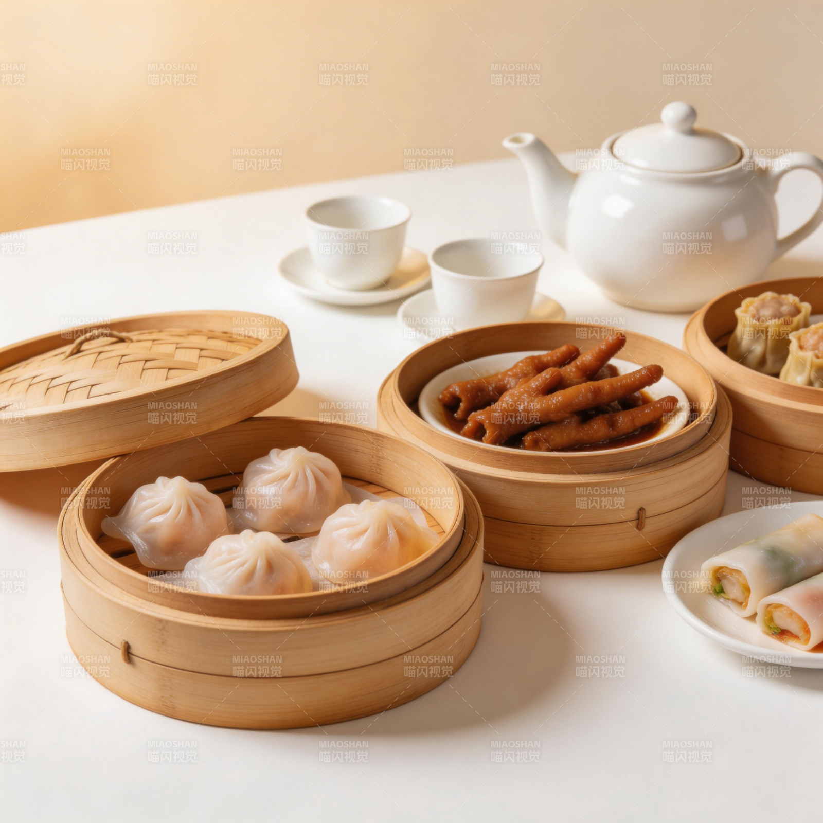 粤式早茶 蒸笼点心集图片