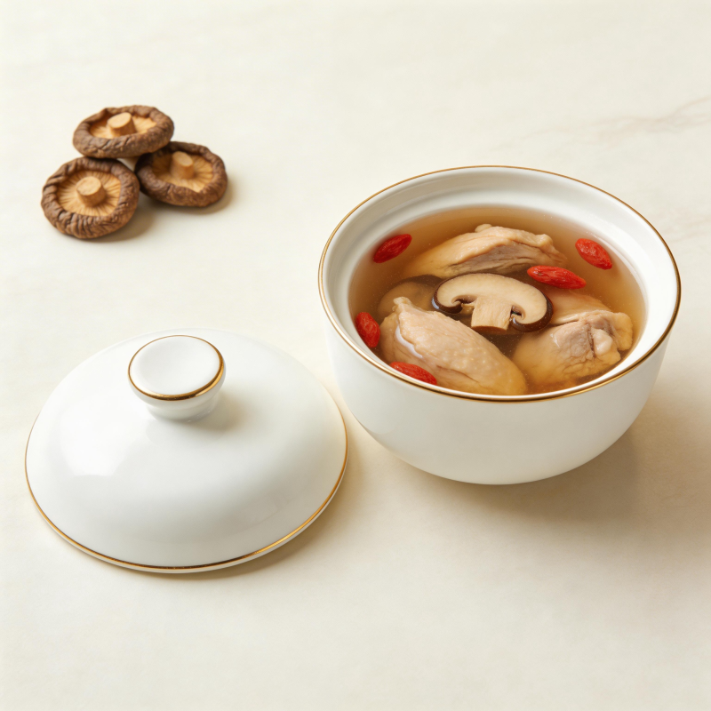 香菇枸杞鸡汤 滋补养颜图片