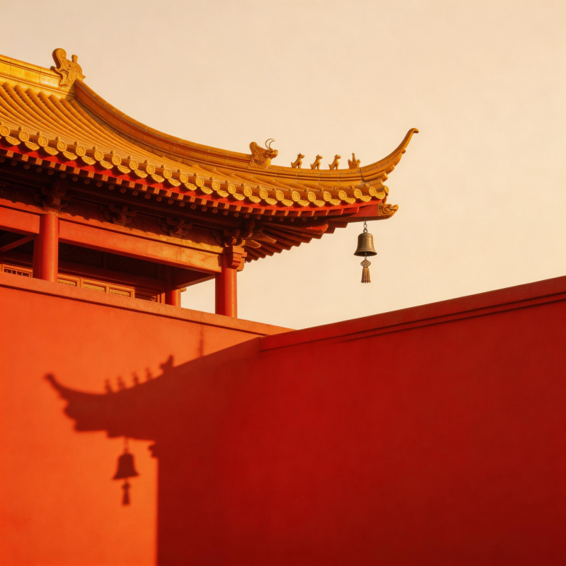 红墙金瓦 古韵夕照图片